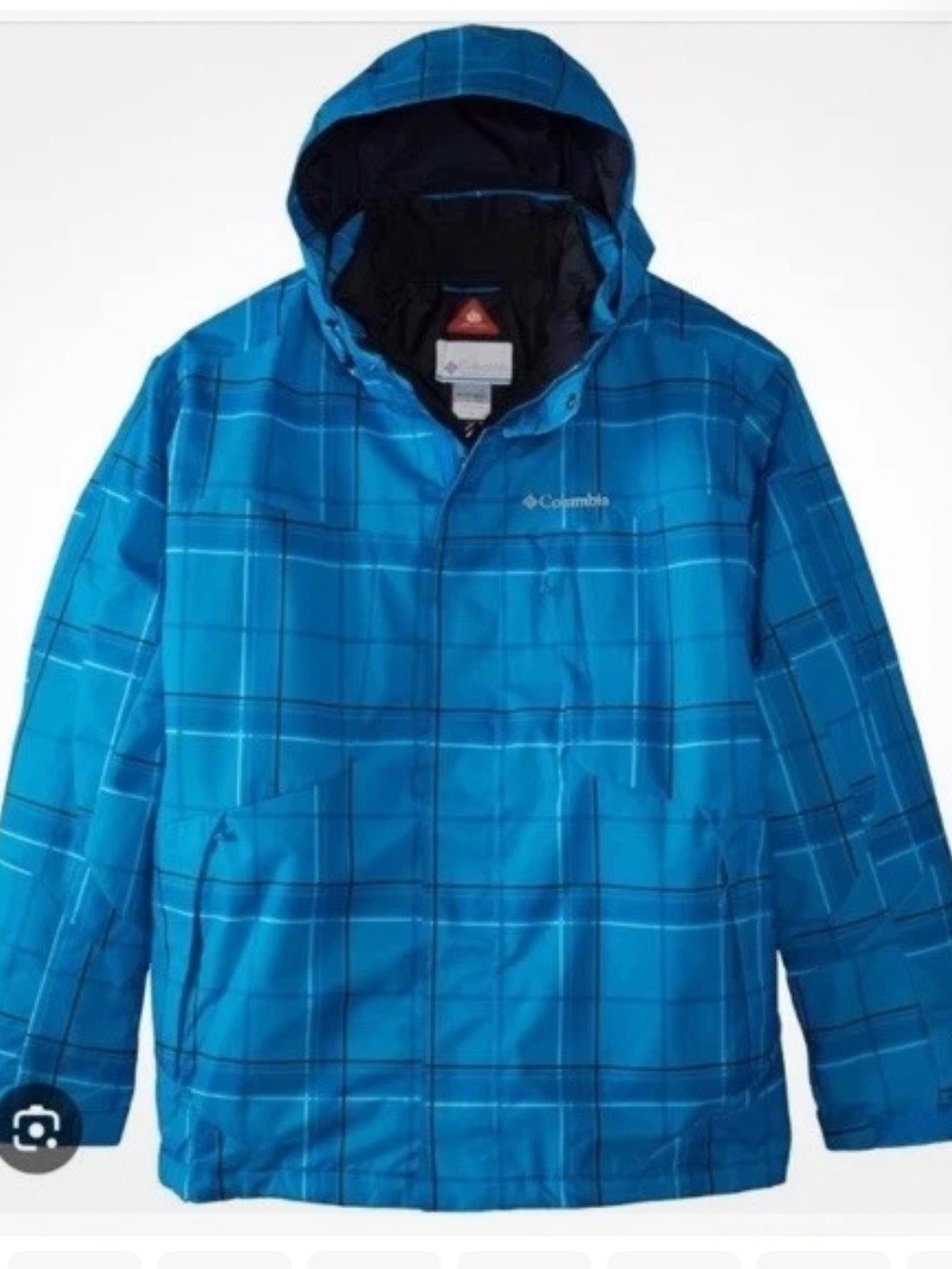 Columbia Omni Tech Ski Jacket Blue Plaid Unisex